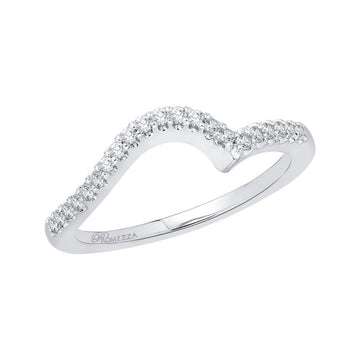 Diamond Curved Wedding Band in 14K White Gold